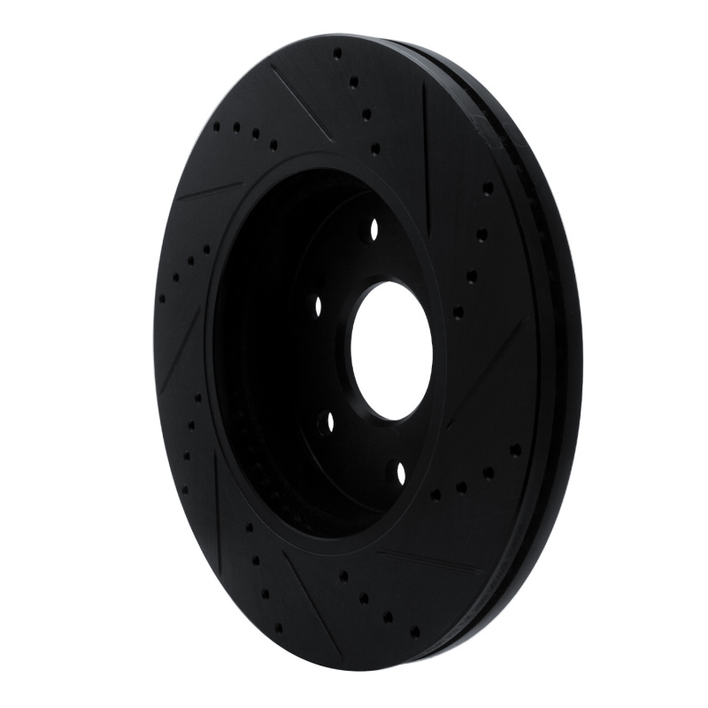 Cadillac Escalade ESV Brake Rotor (1) - Front Left - R1 Concepts - Drilled & Slotted - Black - `19-`26